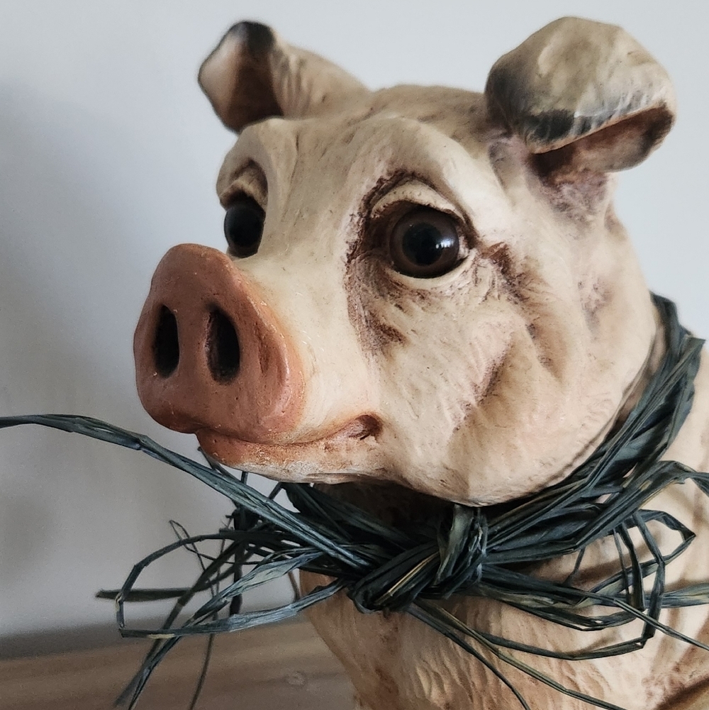 🐷 Vintage 1987 Universal Statuary Pig Figurine Farmhouse Kitchen Rustic Charm - Picture 7 of 15